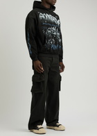 God Made Power Printed Hooded Cotton Sweatshirt Black