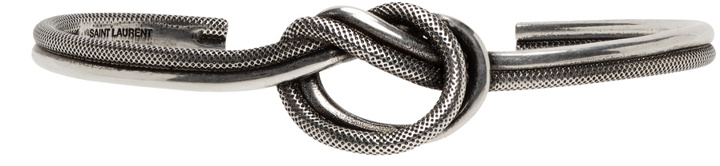 Photo: Saint Laurent Silver Knot Cuff Bracelet