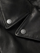 AMIRI - Hollywood Cropped Logo-Appliquéd Leather Biker Jacket - Black