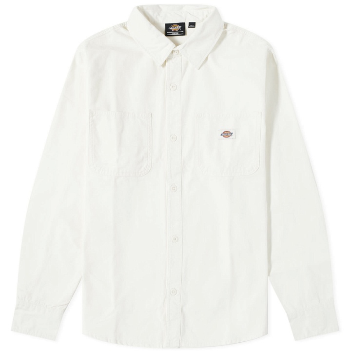 Photo: Dickies Men's Duck Canvas Overshirt in Stone Washed Cloud