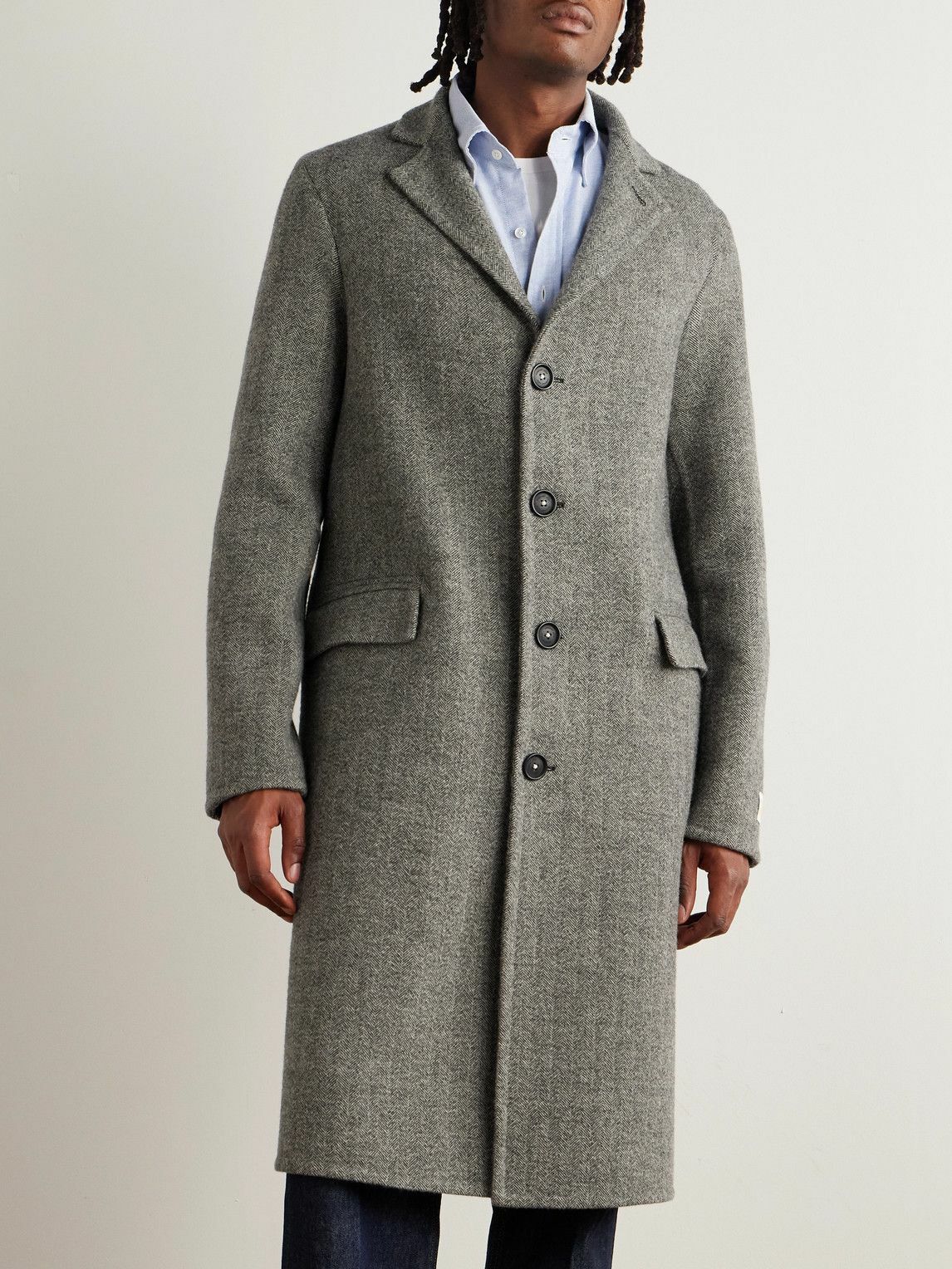 Massimo Alba - Austin Herringbone Virgin Wool Coat - Gray