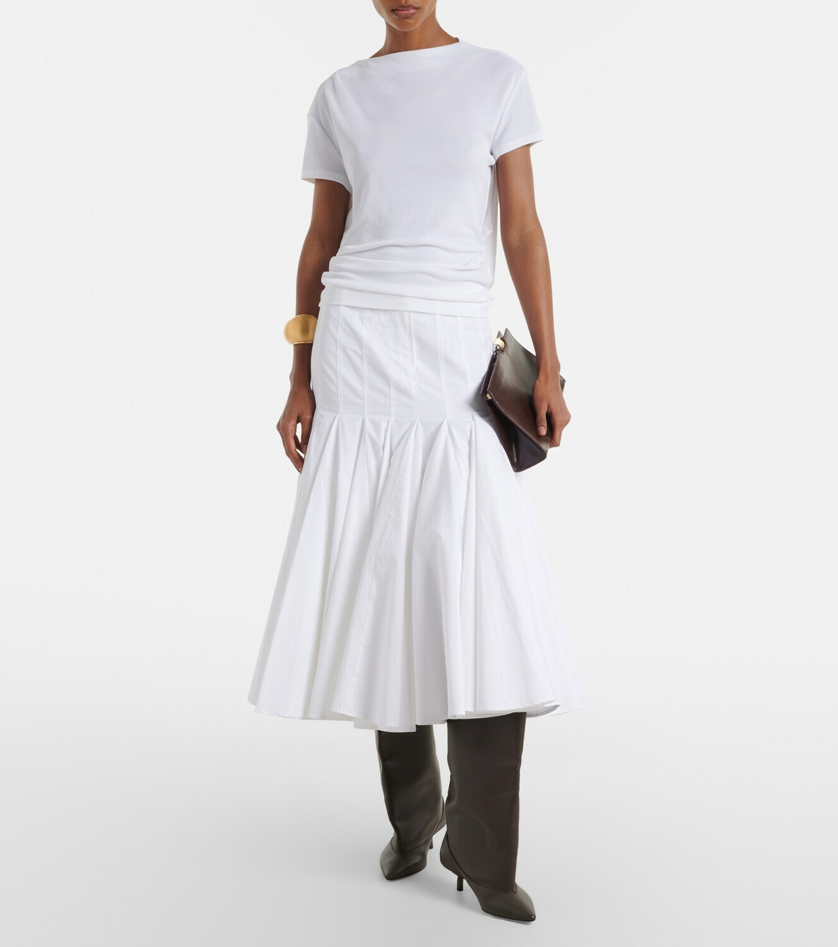 Jacquemus Agave cotton poplin midi skirt