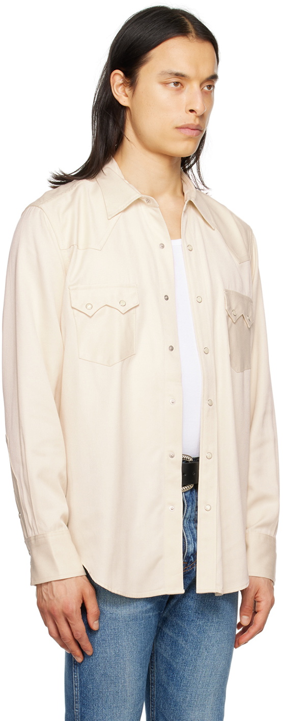 The Letters Beige Western Shirt