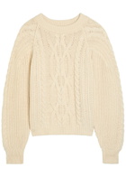 Free People Frankie Cable-knit Cotton Jumper Ivory