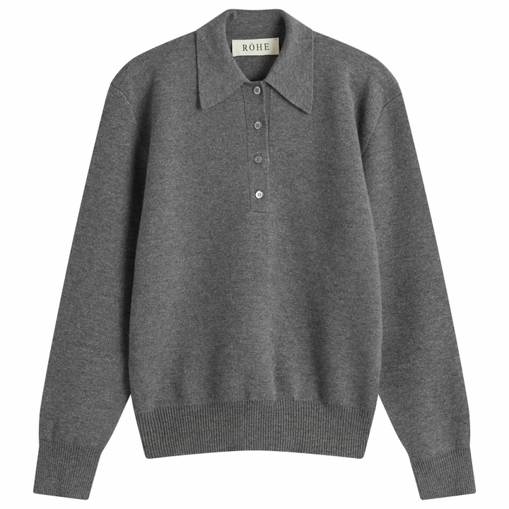 Photo: Róhe Women's Sculptural Polo in Mid Grey Melange