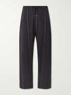 A Kind Of Guise - Samurai Straight-Leg Striped Cotton and Linen-Blend Trousers - Black