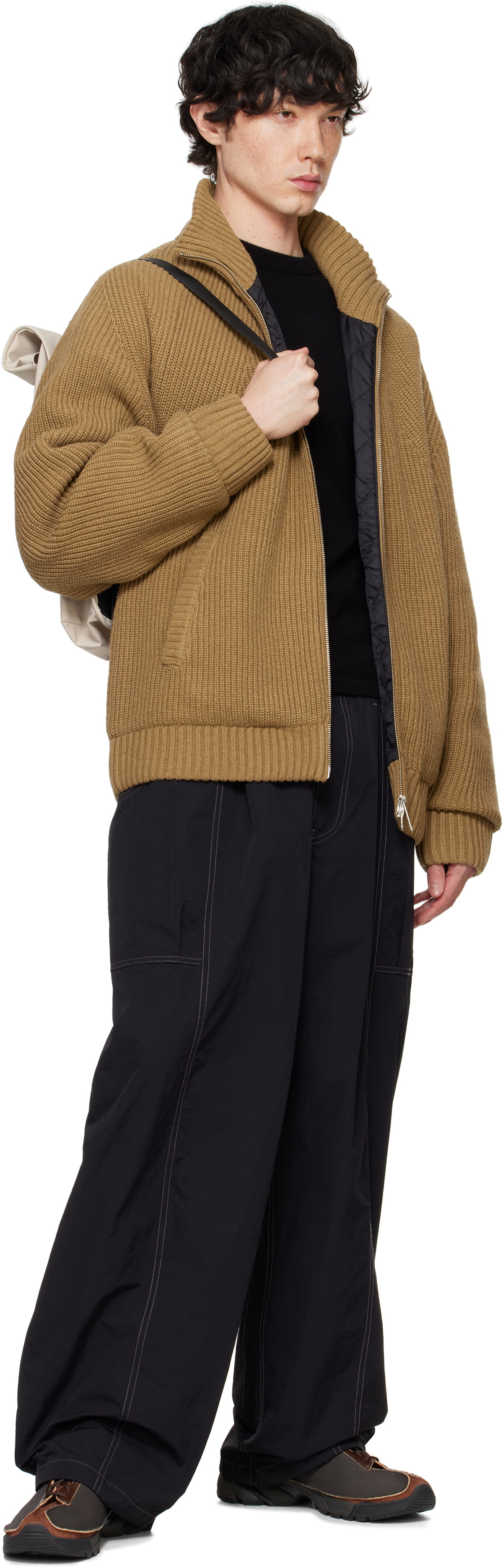 RAINS Beige Rolltop Mini Rucksack