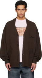 Acne Studios Brown Wool V-Neck Cardigan