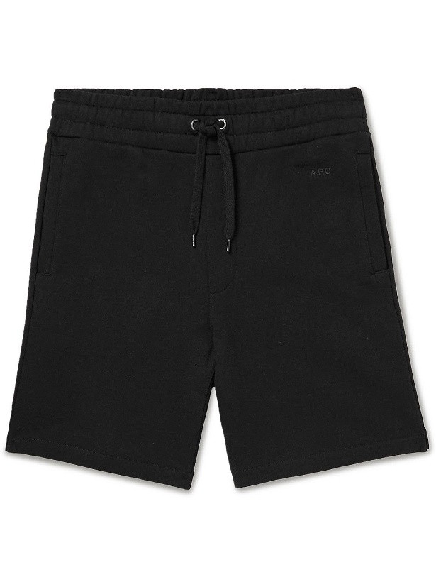 Photo: A.P.C. - Jordan Straight-Leg Cotton-Jersey Drawstring Shorts - Black