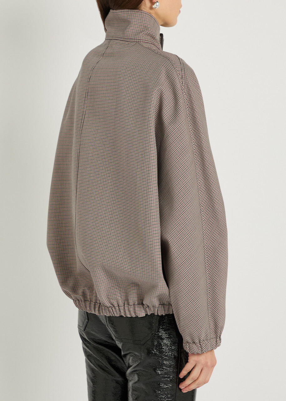 Courrèges Houndstooth Wool-blend Bomber Jacket Black