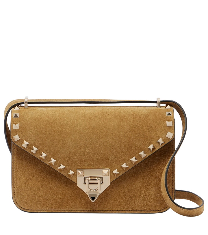 Photo: Valentino Garavani Rockstud Small suede shoulder bag