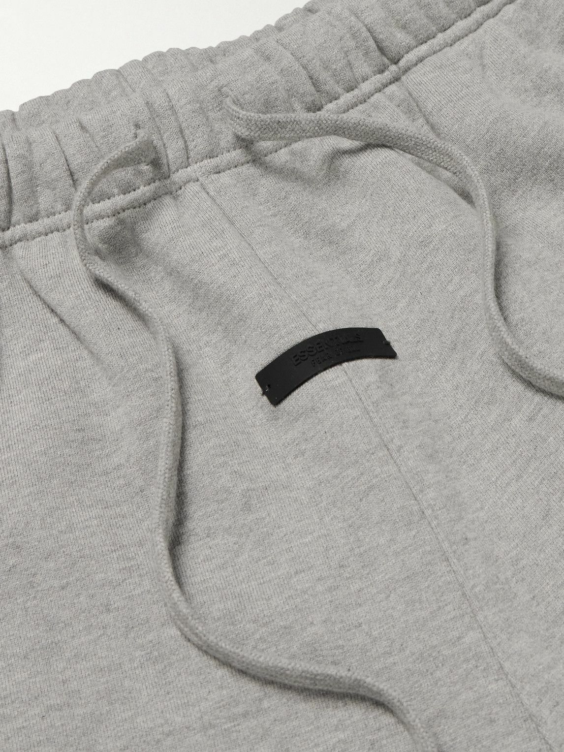 FEAR OF GOD ESSENTIALS - Wide-Leg Logo-Print Cotton-Blend Jersey Drawstring Shorts - Gray