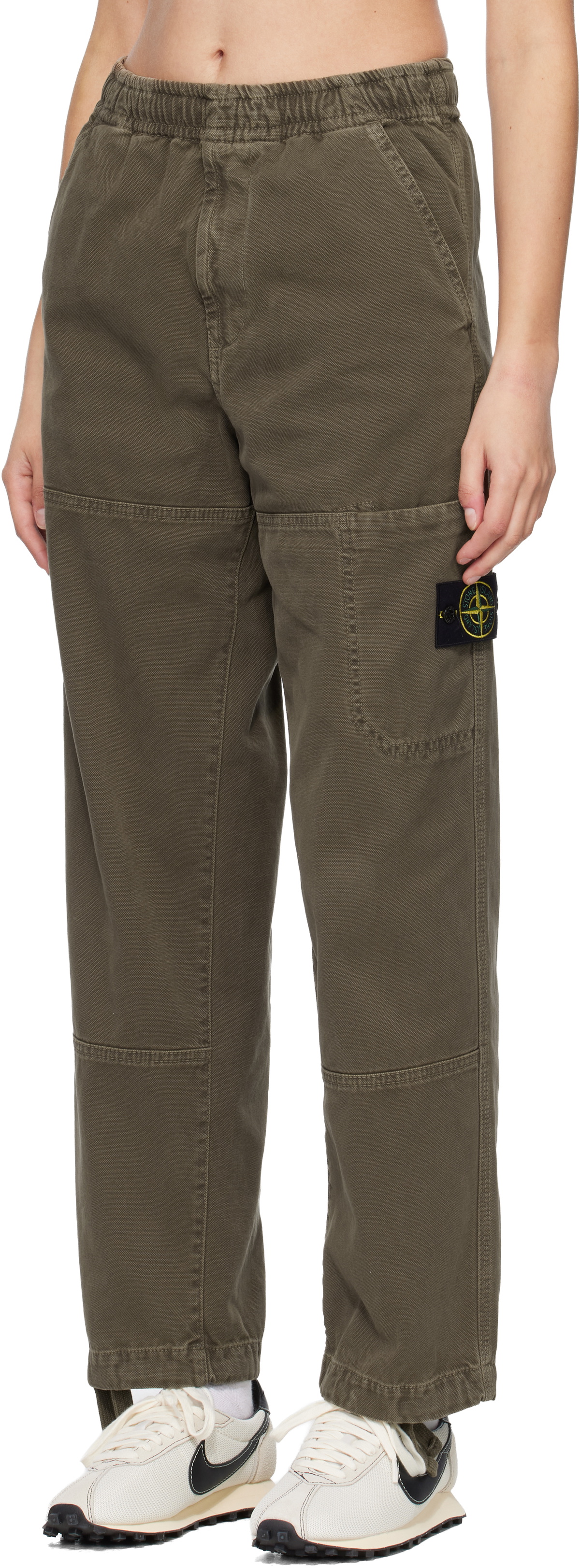 Stone Island Brown 3100005 Organic Panama Cotton Old Effect Trousers