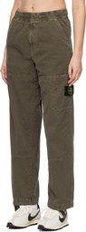 Stone Island Brown 3100005 Organic Panama Cotton Old Effect Trousers