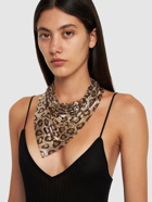 RABANNE Gaetano Mini Leopard Mesh Scarf Necklace