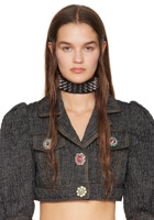 Moschino Black Spiked Leather Choker