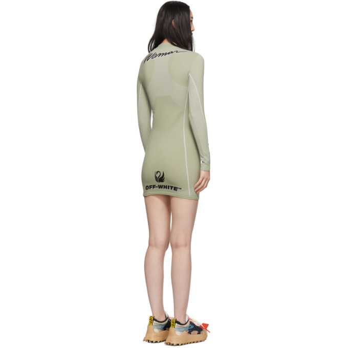 Off-White Green Athletic Long Sleeve Dress Off-White