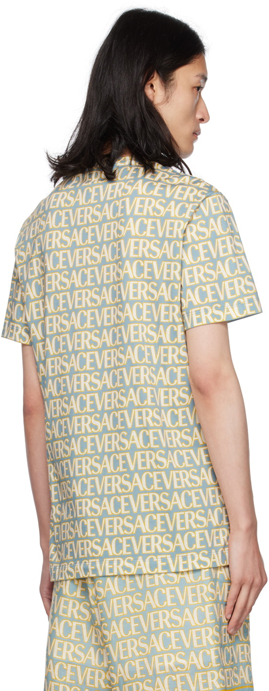 Versace Blue & Yellow Allover T-Shirt
