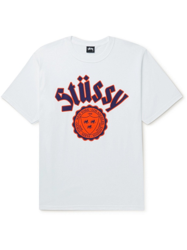 Photo: STÜSSY - City Seal Logo-Print Cotton-Jersey T-Shirt - White