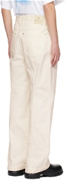 Wooyoungmi White One-Tuck Curved Jeans