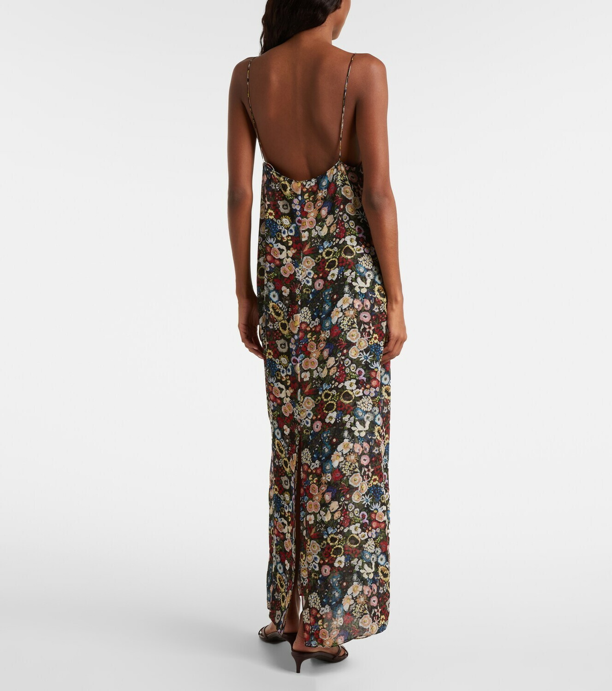 Khaite Taja floral silk slip dress