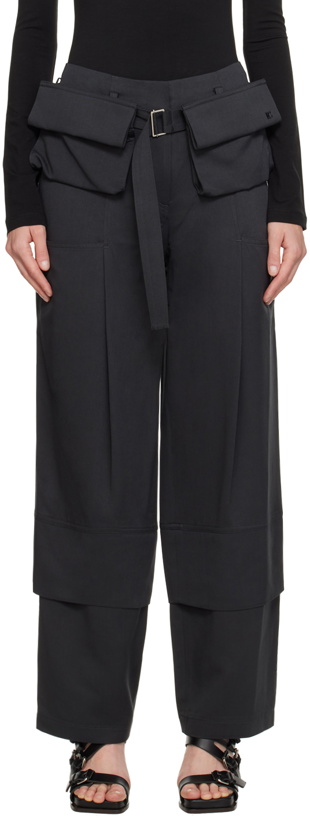 Photo: LOW CLASSIC Black Belted Trousers
