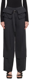 LOW CLASSIC Black Belted Trousers