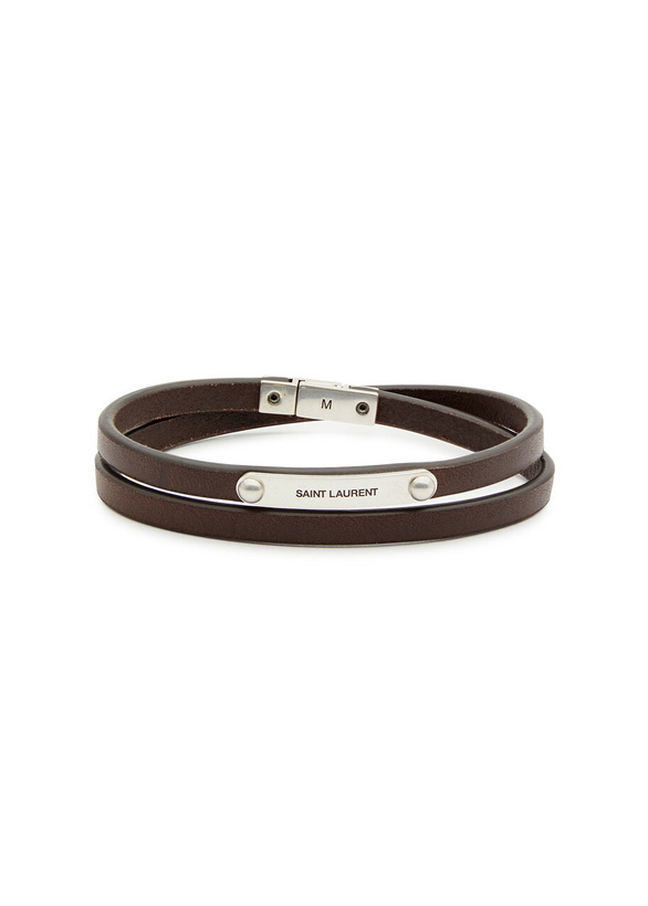 Photo: Saint Laurent Leather Bracelet Brown