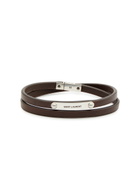 Saint Laurent Leather Bracelet Brown