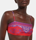 Zimmermann Raie printed bandeau bikini