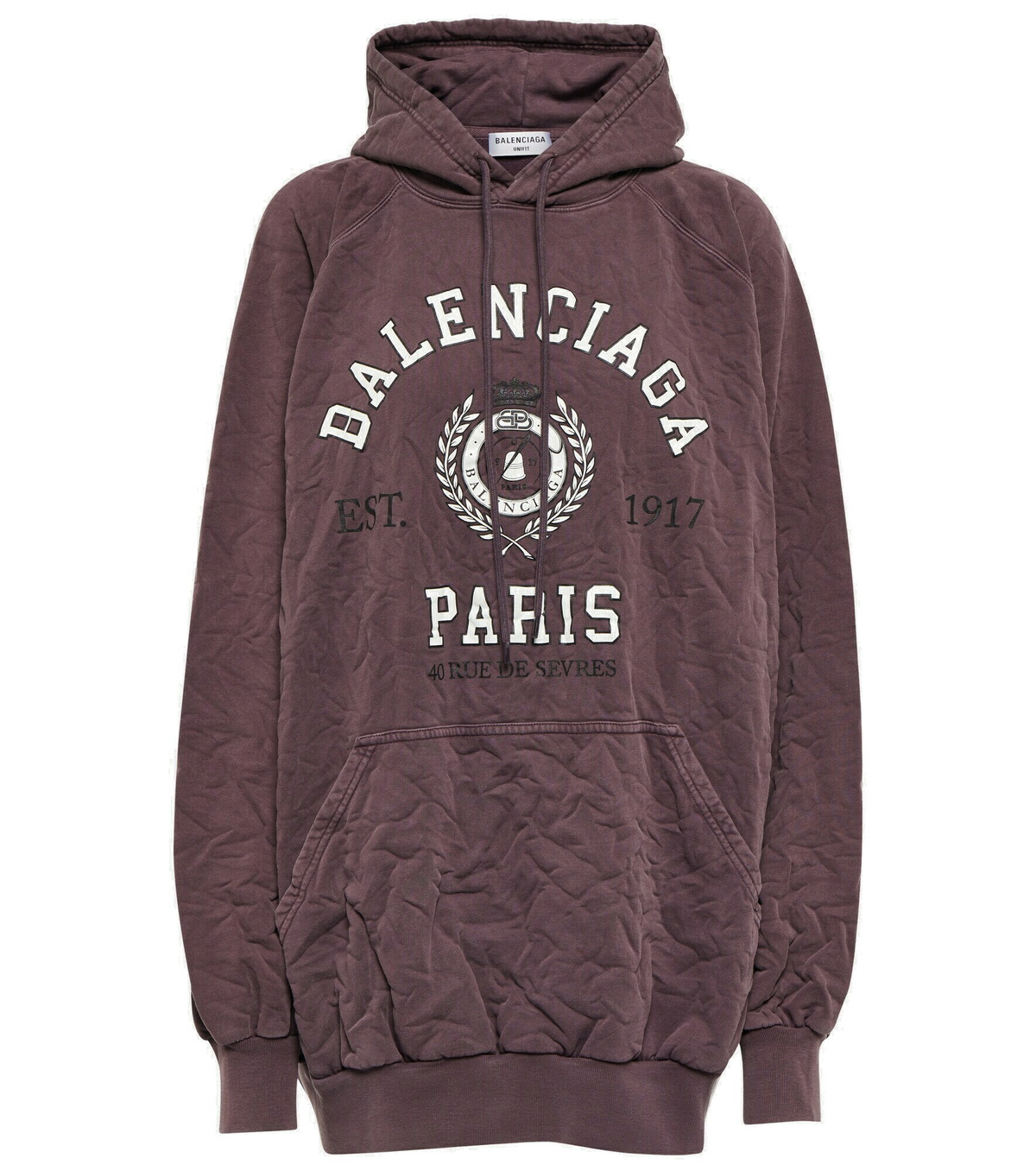 Balenciaga - College 1917 oversized cotton hoodie Balenciaga