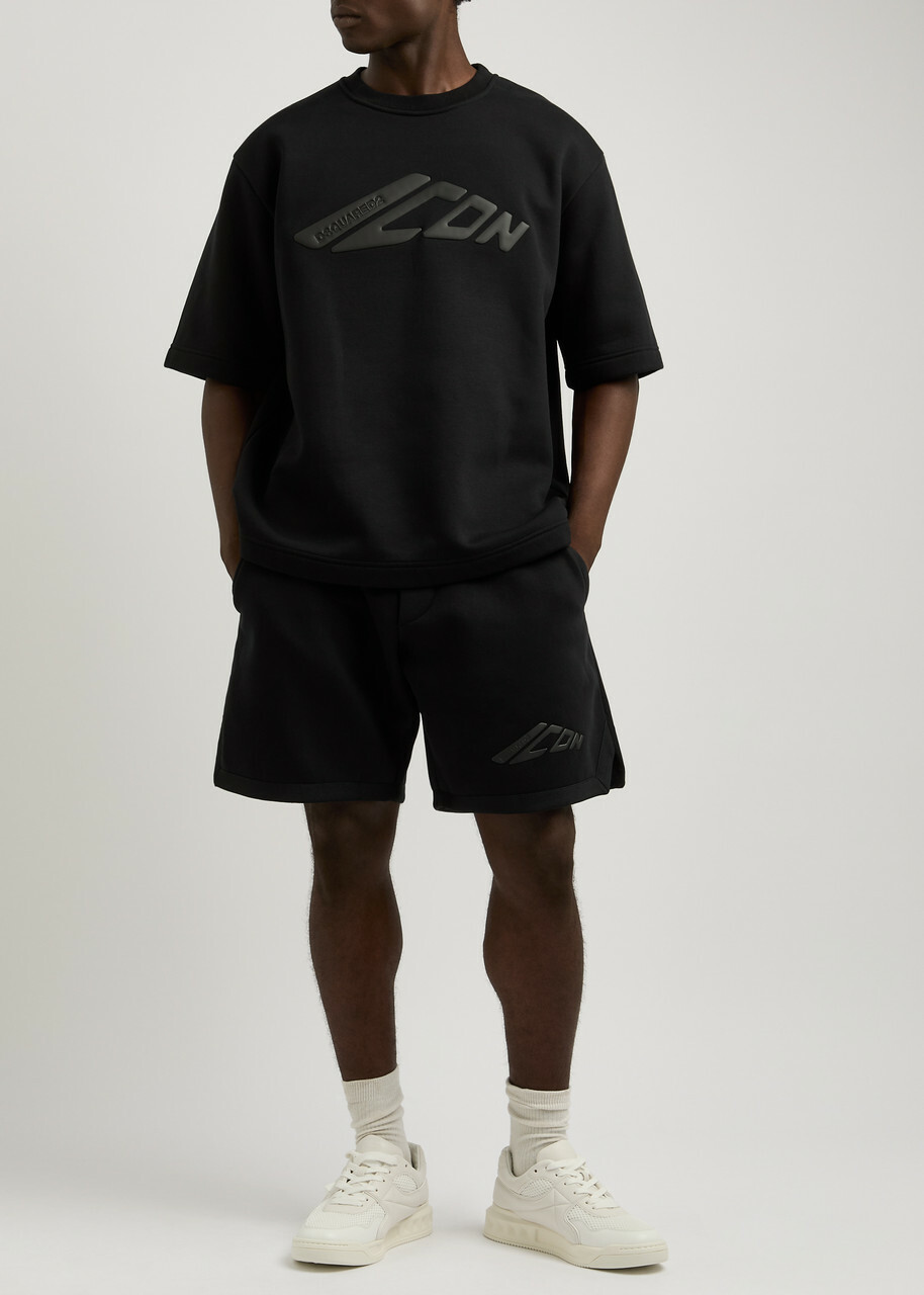 DSQUARED2 Icon Logo Jersey Shorts Black