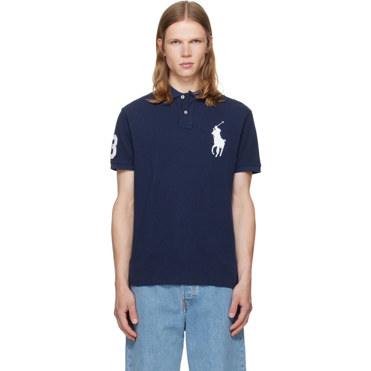 Polo Ralph Lauren Navy Big Pony Mesh Polo