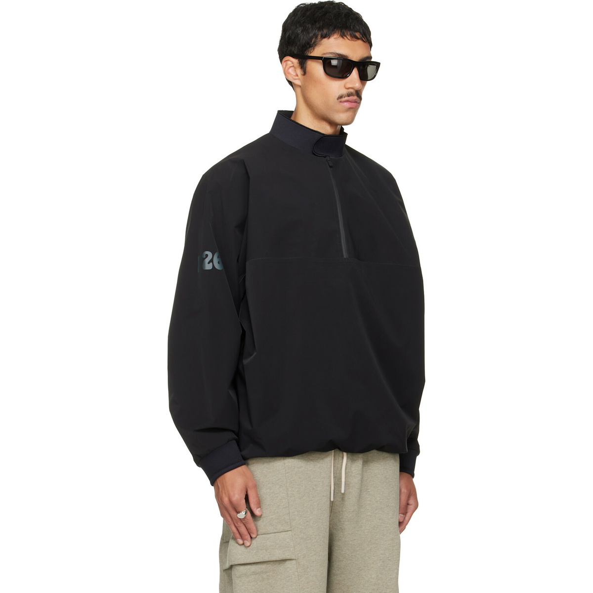 Fear of God ESSENTIALS Black Half Zip Track Jacket