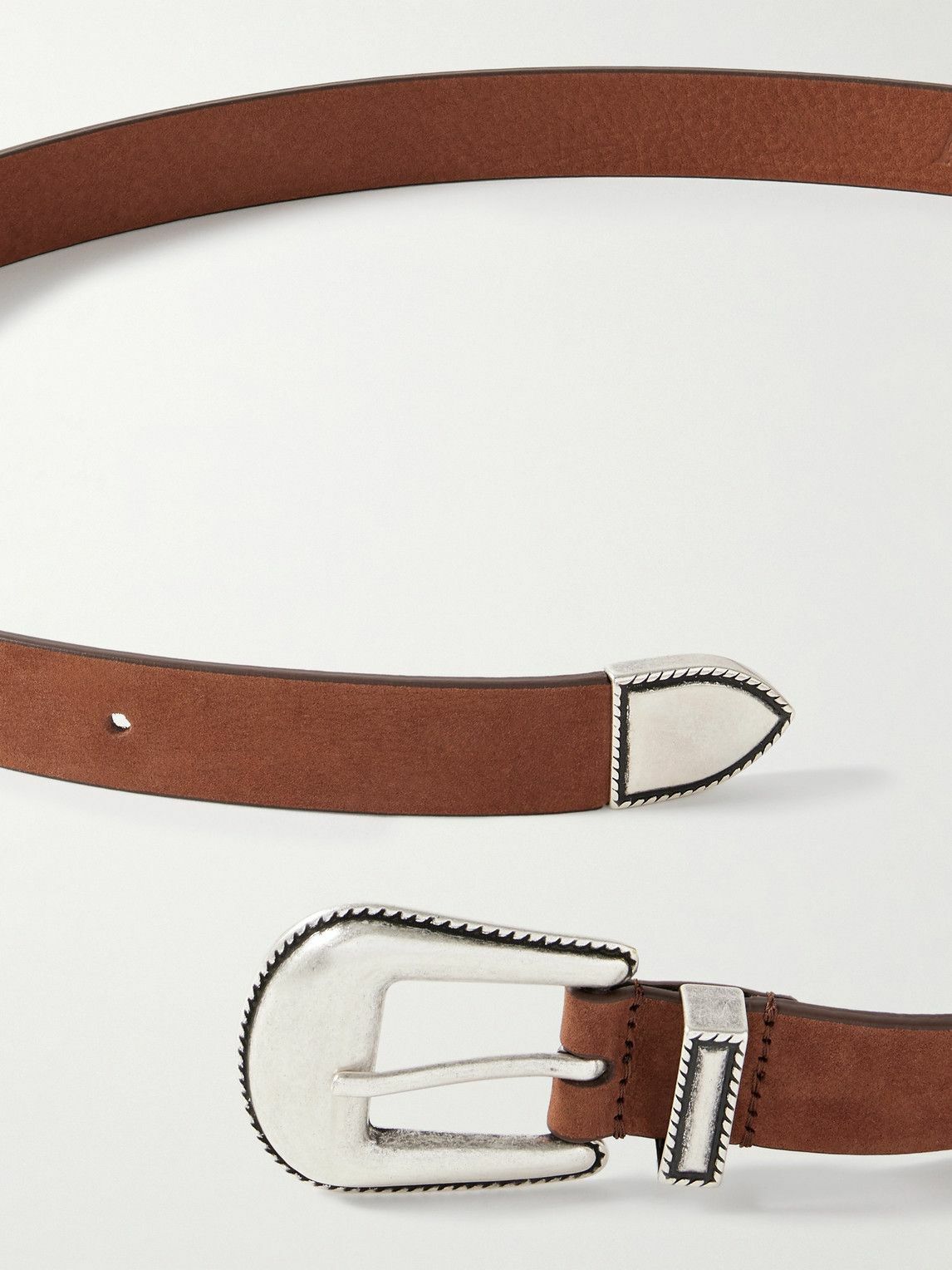 Anderson's - 2.5cm Nubuck Western Belt - Brown