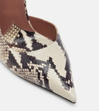 Paris Texas Vera snake-effect leather pumps