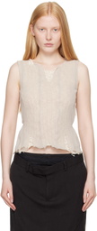 OUR LEGACY Taupe Ragged Top