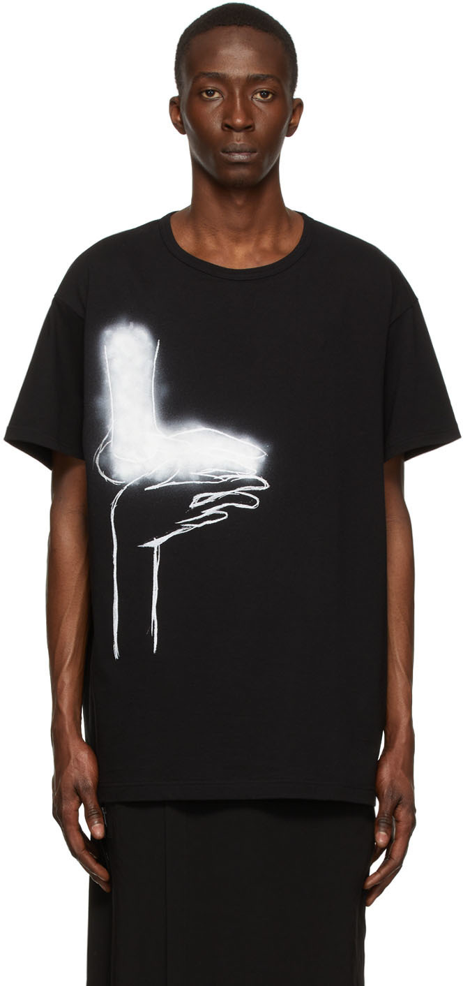 Yohji Yamamoto Black Cotton T-Shirt Yohji Yamamoto