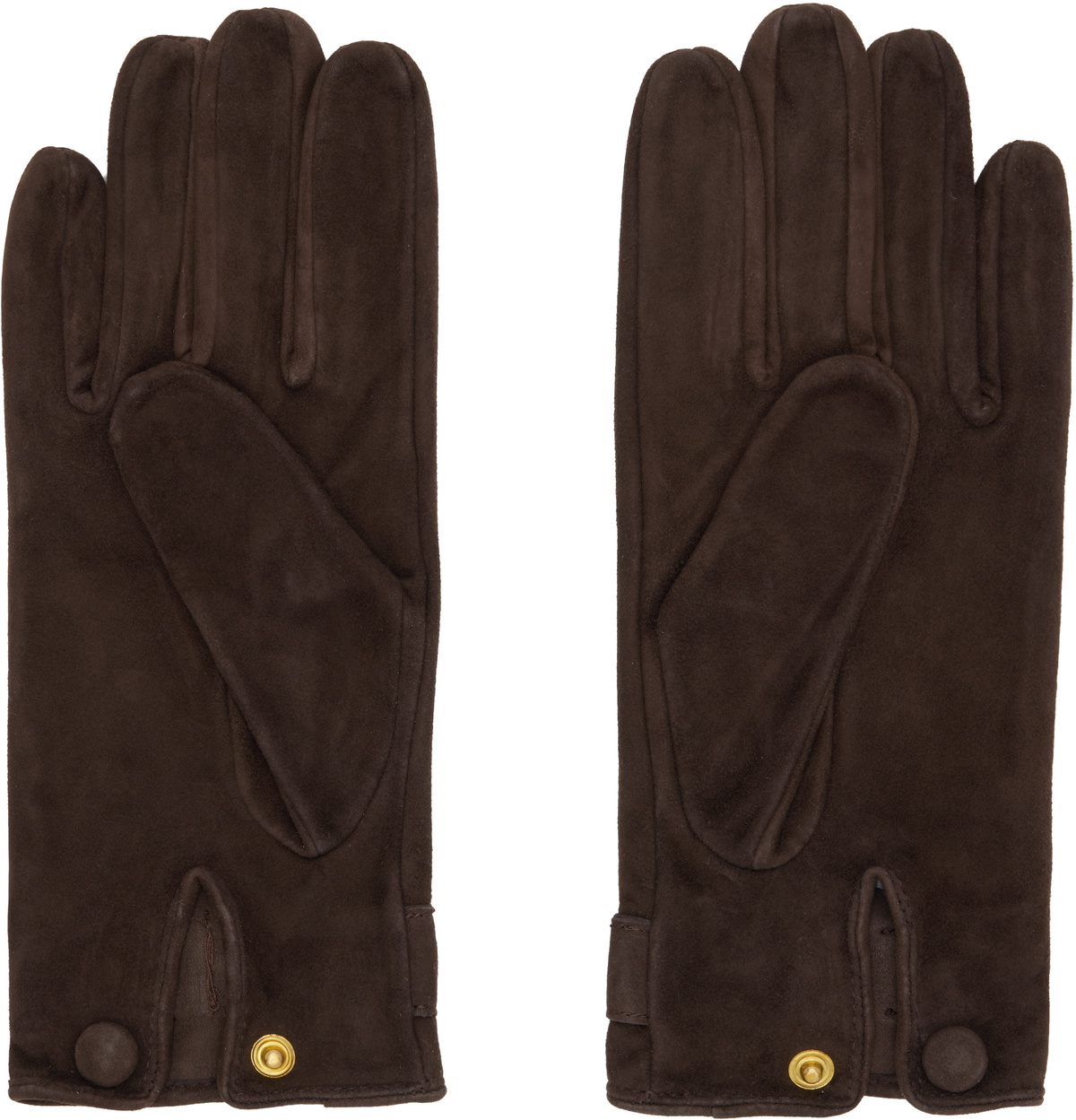 Ernest W. Baker Brown Buckle Appliqué Leather Gloves