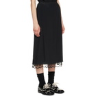 Simone Rocha Black Lace Trim Negligee Midi Skirt