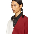 Sulvam White and Red Hinomaru Cardigan