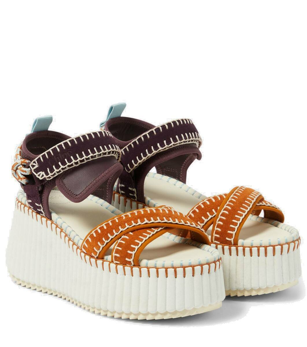 【Chloe】Nama 80 leather platform sandals（送料込み） Chloé Nama 80 Leather Platform Sandals in Black | Lyst