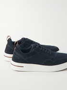 Loro Piana - Newport Walk Suede and Mesh Sneakers - Blue