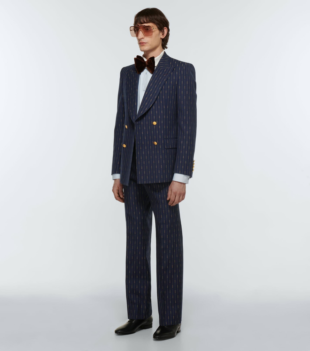 Gucci Horsebit Pinstripe Navy Slim Fit Suit