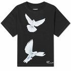 3.Paradis Women's Freedom Doves Cropped T-Shirt in Black