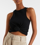 Magda Butrym Gathered cotton-blend jersey tank top