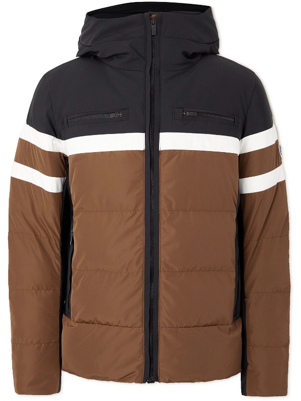 Photo: Fusalp - Abelban Hooded Quilted Colour-Block Ski Jacket - Brown