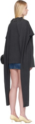 Jean Paul Gaultier Black Integrated Scarf Laurier Stamp T-Shirt