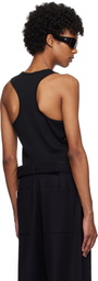 Courrèges Black 90's Rib Cut Out Tank Top