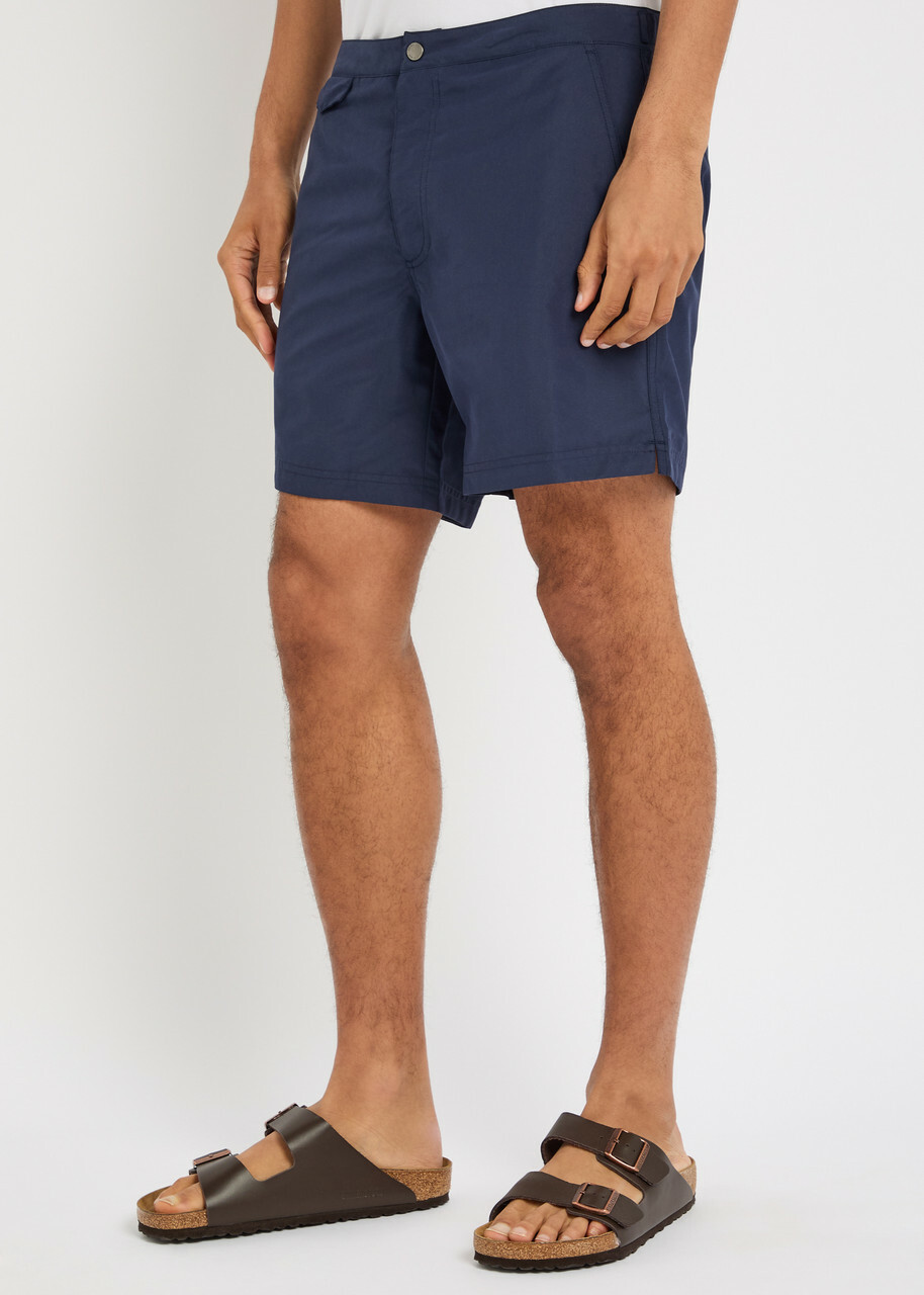 Sunspel Brushed-shell Swim Shorts Navy